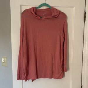 Rust Red Long Sleeve Maternity Hoodie